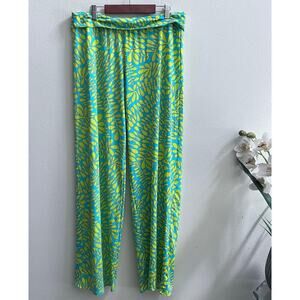Women’s Green & Teal Printed Swim Cover Pants. NWT Beautiful For SummerVacation